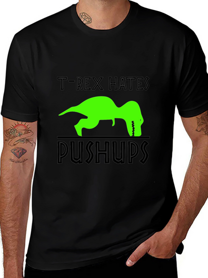 T-Rex Hates Pushups Graphic T-Shirt