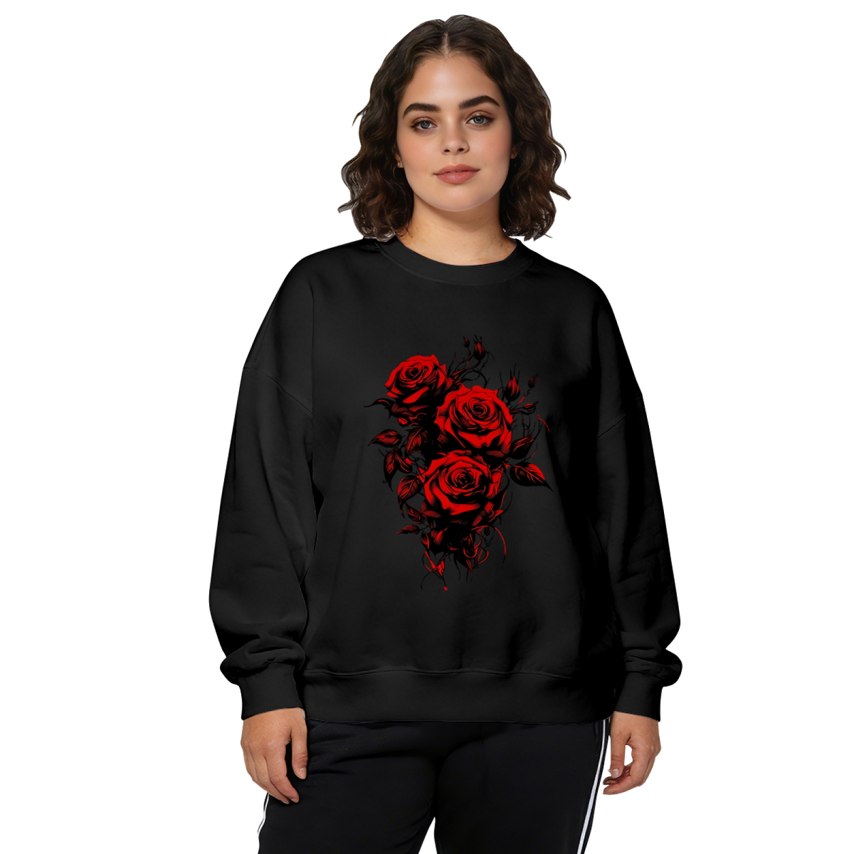 Dark Art Red Rose Bouquet Crewneck Sweatshirt
