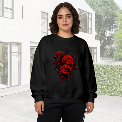 Dark Art Red Rose Bouquet Crewneck Sweatshirt