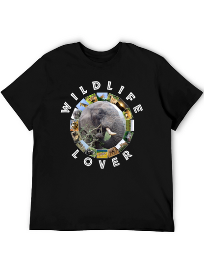 Wildlife Lover Graphic Tee - Black Cotton T-Shirt