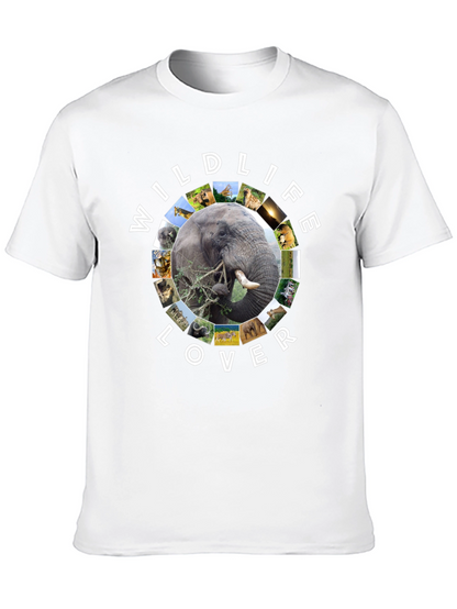 Wildlife Lover Graphic Tee - Black Cotton T-Shirt