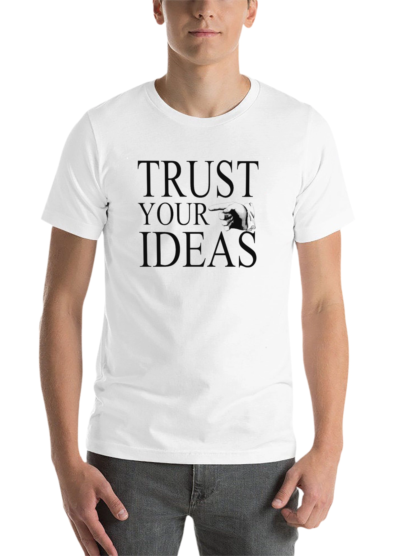 Trust Your Ideas Graphic Print Black T-Shirt