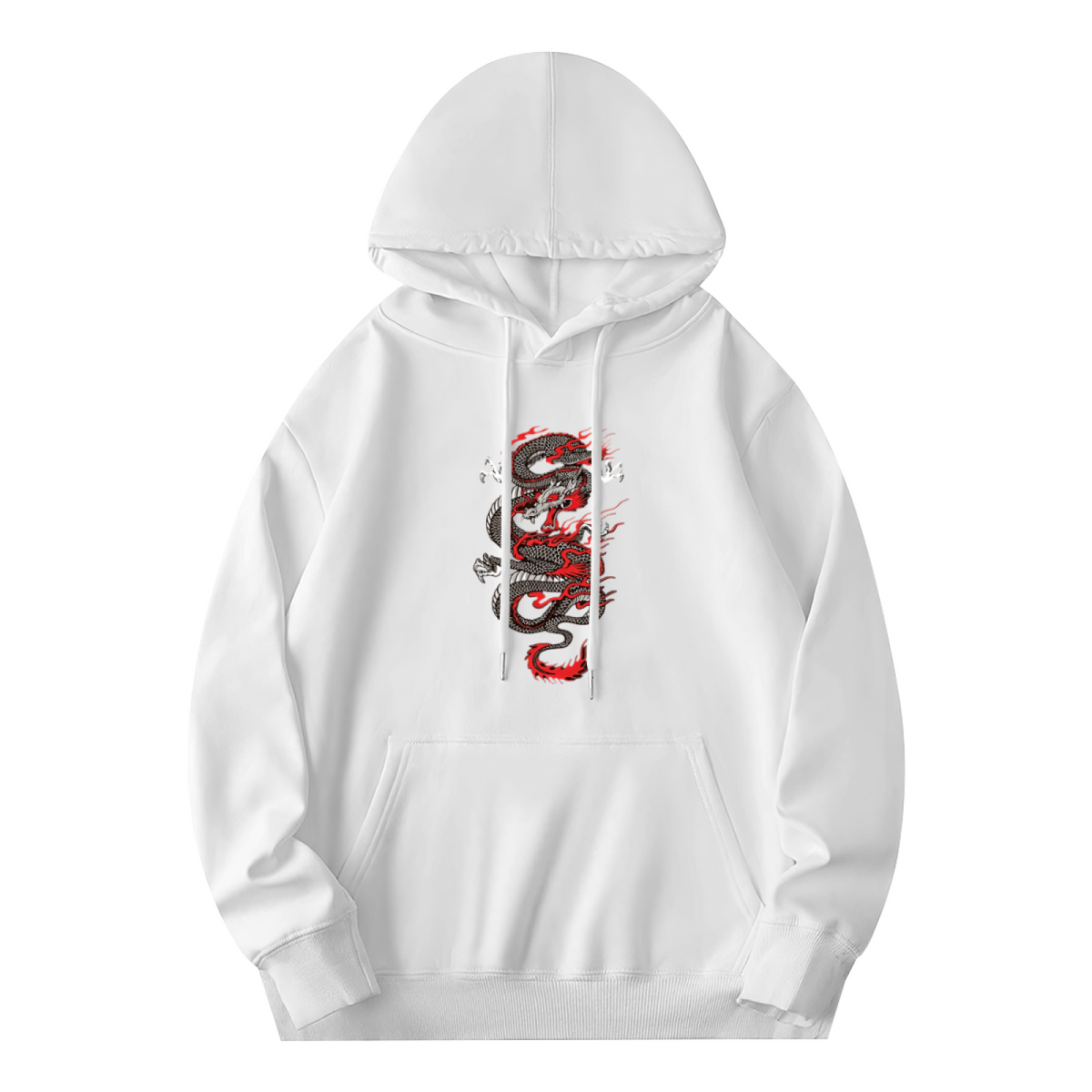 Traditional Red?Black Chinese Dragon Street Hoodie