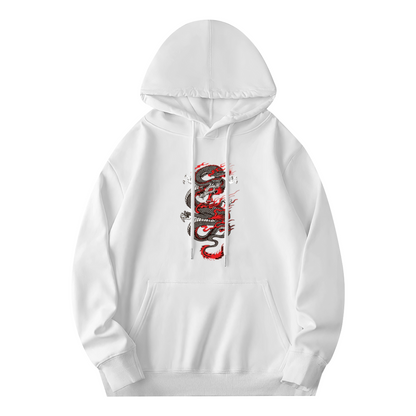 Traditional Red?Black Chinese Dragon Street Hoodie