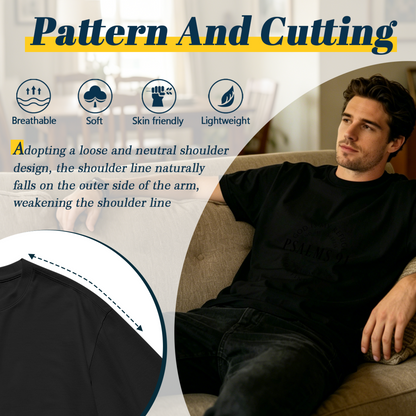 Men's PSALMS 91 God Is My Refuge Dark Christian Faith T-Shirt