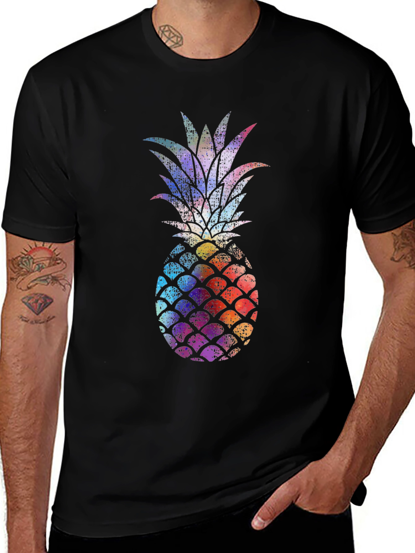 Colorful Pineapple Graphic T-Shirt