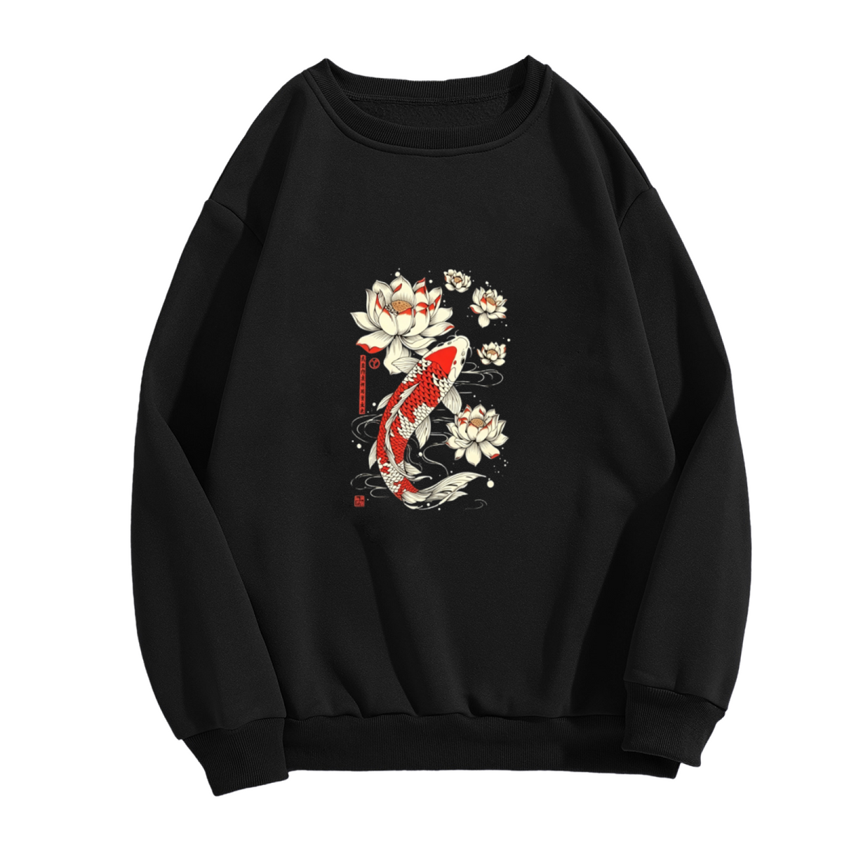Japanese Koi Fish & Lotus Art Crewneck Sweatshirt