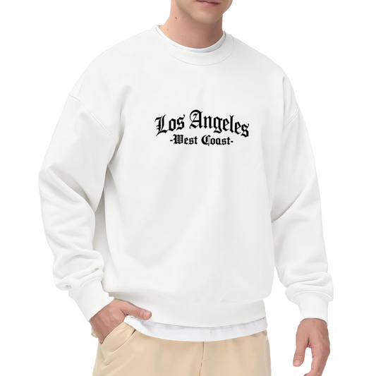 Gothic Font Los Angeles West Coast White Sweatshirt