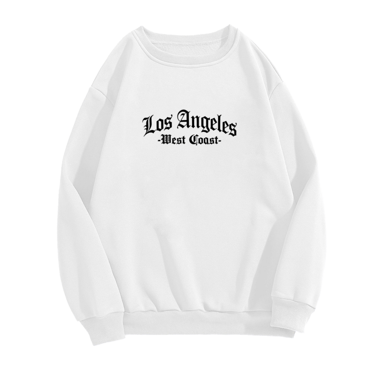 Gothic Font Los Angeles West Coast White Sweatshirt