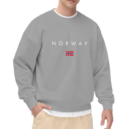 Minimal Norway Flag Chest Print Black Layered Sweatshirt