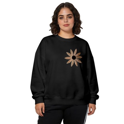 Boho?Style Sunflower Minimal Floral Print Crewneck Sweatshirt