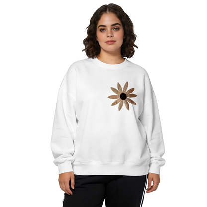Boho?Style Sunflower Minimal Floral Print Crewneck Sweatshirt