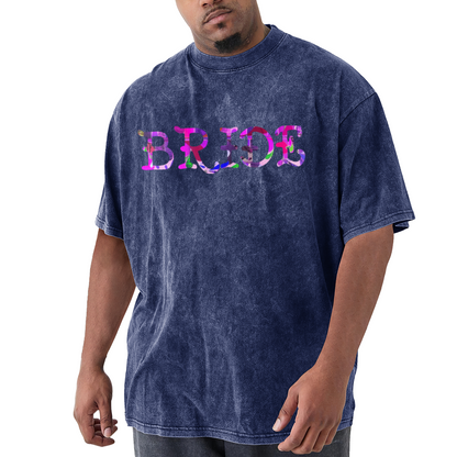 Colorful Swirl BRIDE Bachelorette Vintage Washed T-Shirt