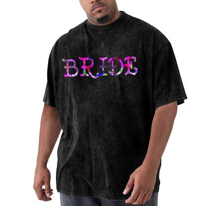 Colorful Swirl BRIDE Bachelorette Vintage Washed T-Shirt