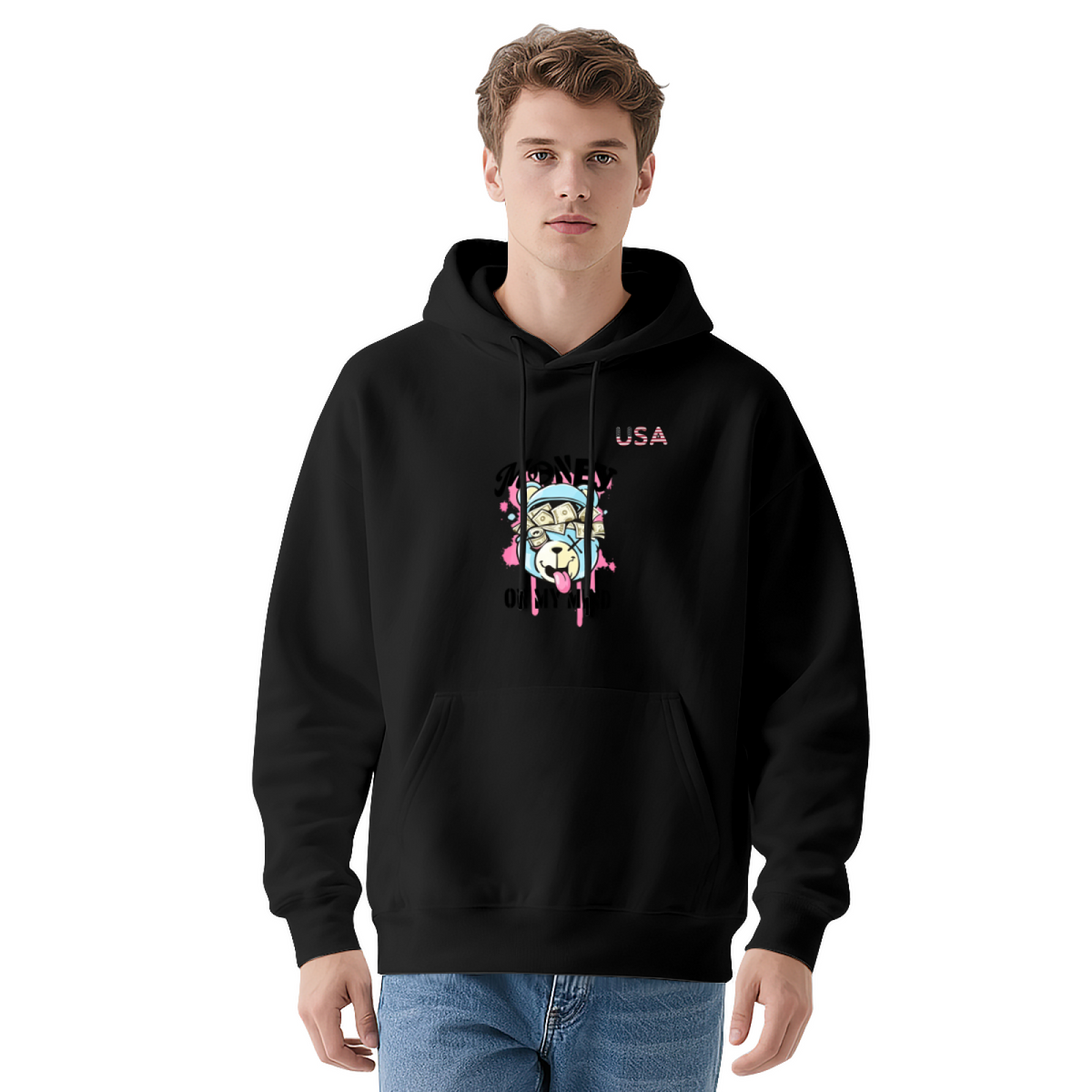 Cool Bear Money On My Mind USA Accent Hoodie