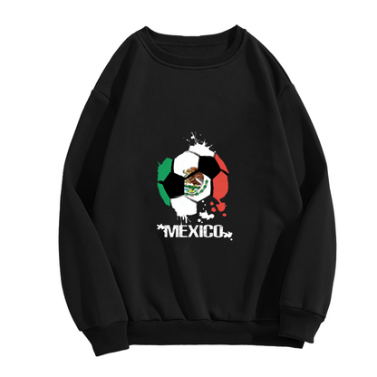 Mexico Soccer Splash Paint National Pride Crewneck Sweatshirt