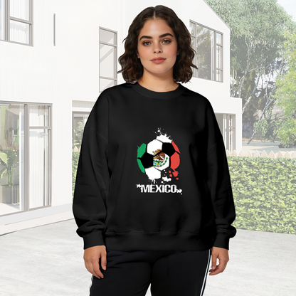 Mexico Soccer Splash Paint National Pride Crewneck Sweatshirt