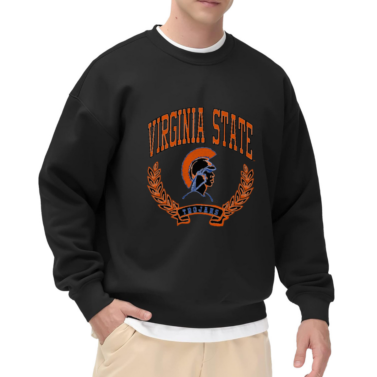 Vintage Virginia State Trojans HBCU Spirit Crewneck Sweatshirt