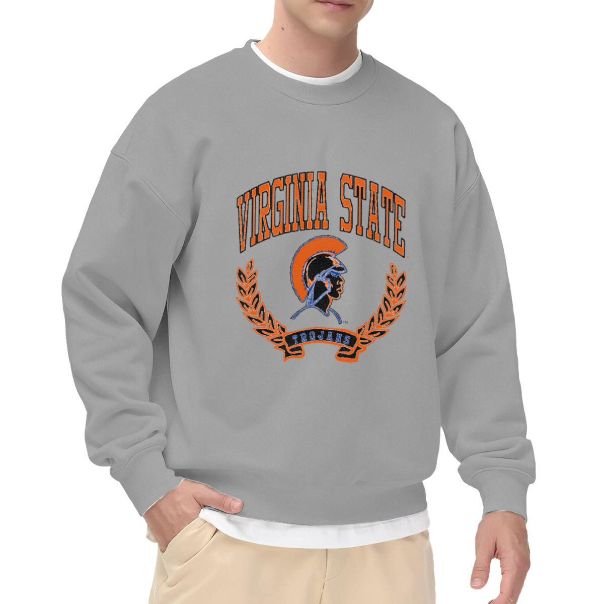Vintage Virginia State Trojans HBCU Spirit Crewneck Sweatshirt