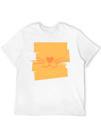 Cute Cat Face Graphic Tee - Stylish Casual Wear