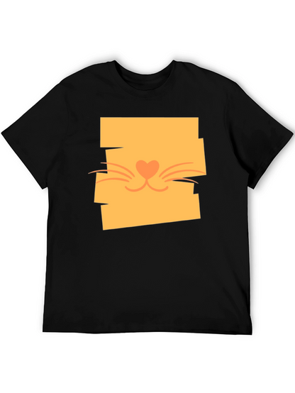 Cute Cat Face Graphic Tee - Stylish Casual Wear