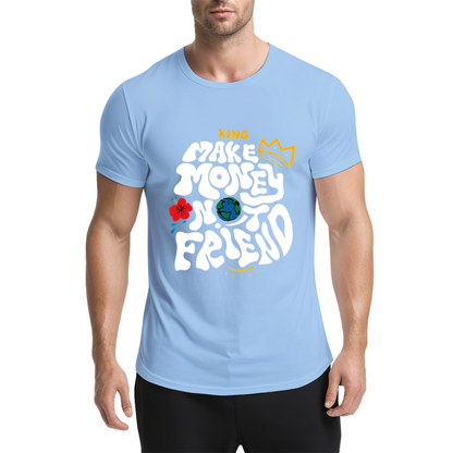 Make Money Not Friends Retro Groovy Hustle King Tee