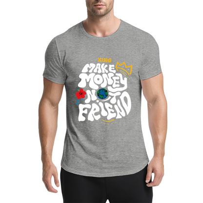 Make Money Not Friends Retro Groovy Hustle King Tee