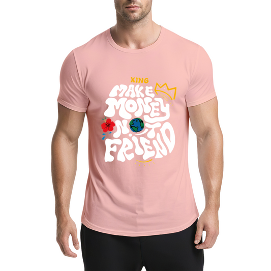 Make Money Not Friends Retro Groovy Hustle King Tee