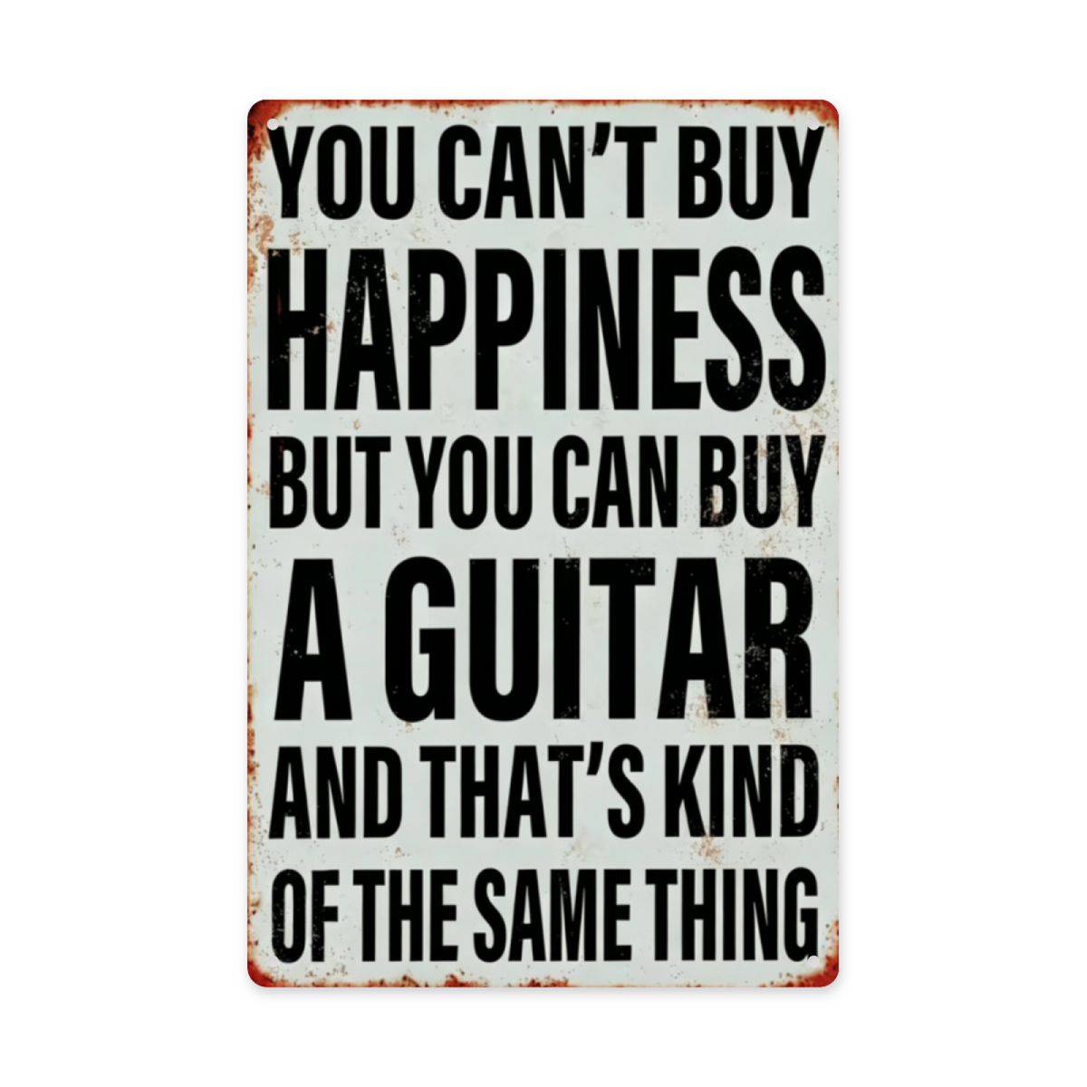 Guitar Lover Vintage Metal Tin Sign You Can¡¯t Buy Happiness Retro Music Wall Art