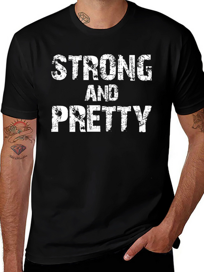 Strong & Pretty Graphic T-Shirt - Black Cotton Tee
