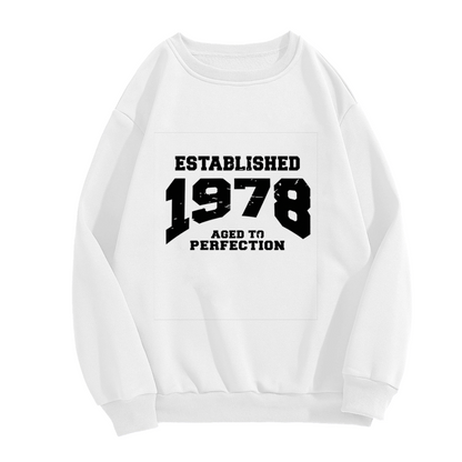 Established 1978 Vintage Birthday Graphic Crewneck Sweatshirt