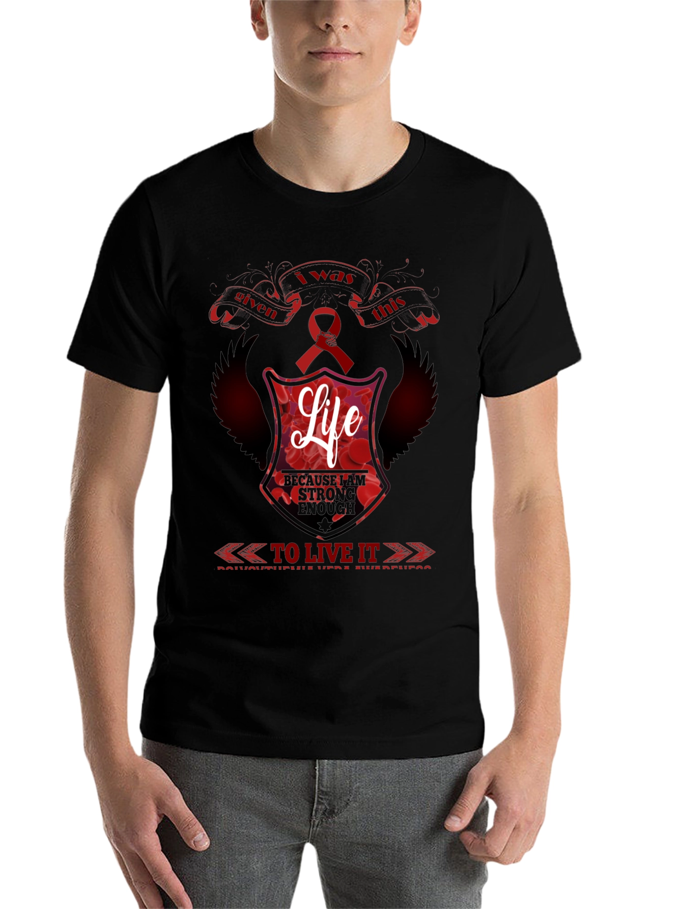 I was Given This Life Red Ribbon Awareness T-Shirt