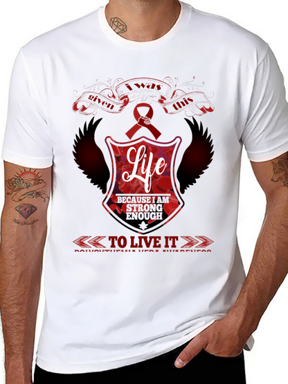 I was Given This Life Red Ribbon Awareness T-Shirt