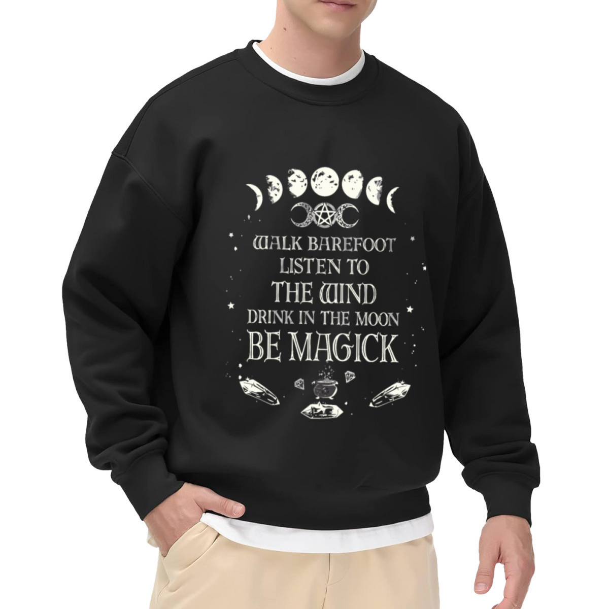 Witchy Moon Phase Be Magick Crewneck Sweatshirt