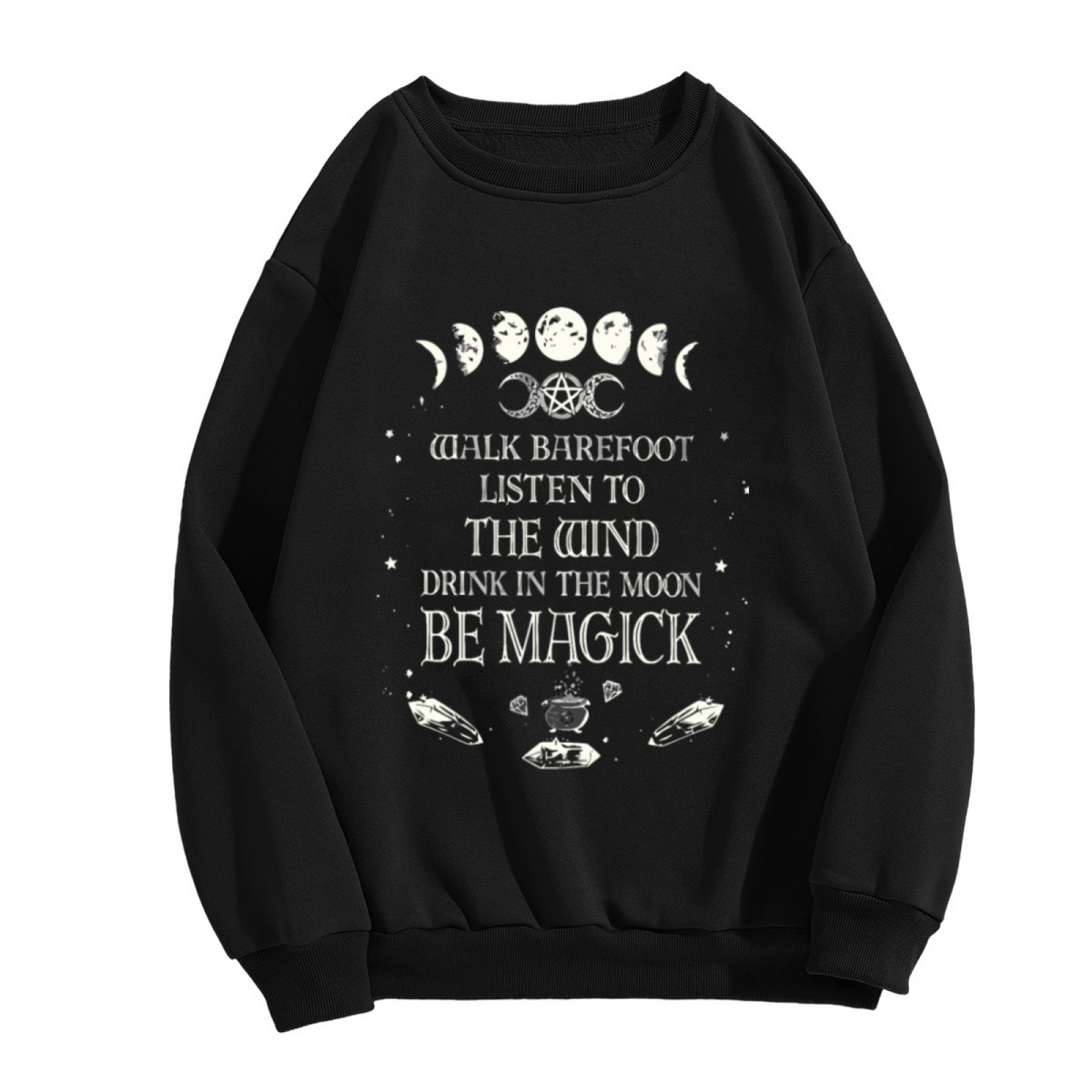 Witchy Moon Phase Be Magick Crewneck Sweatshirt