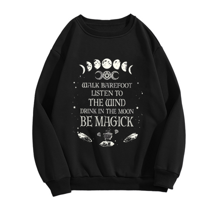 Witchy Moon Phase Be Magick Crewneck Sweatshirt