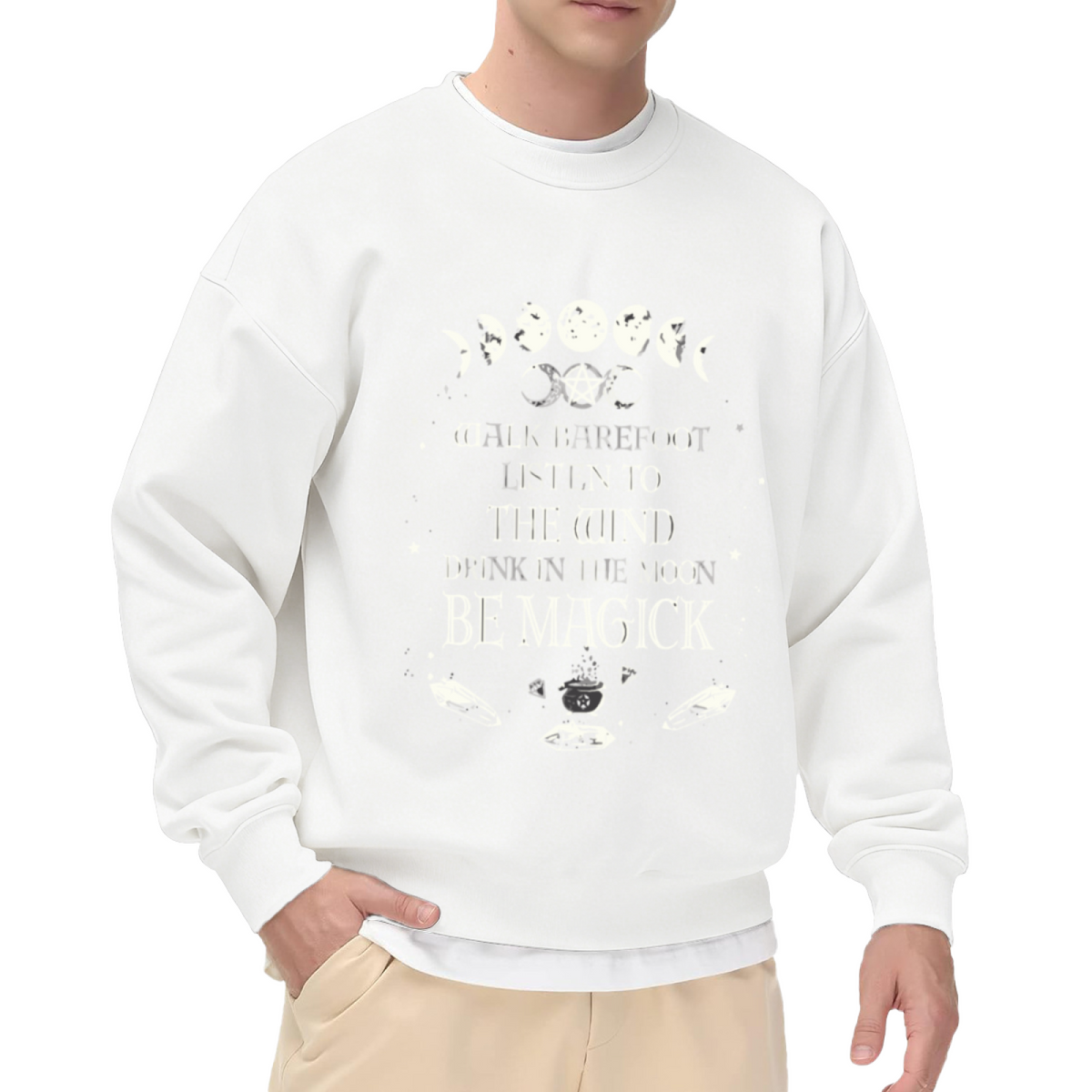 Witchy Moon Phase Be Magick Crewneck Sweatshirt