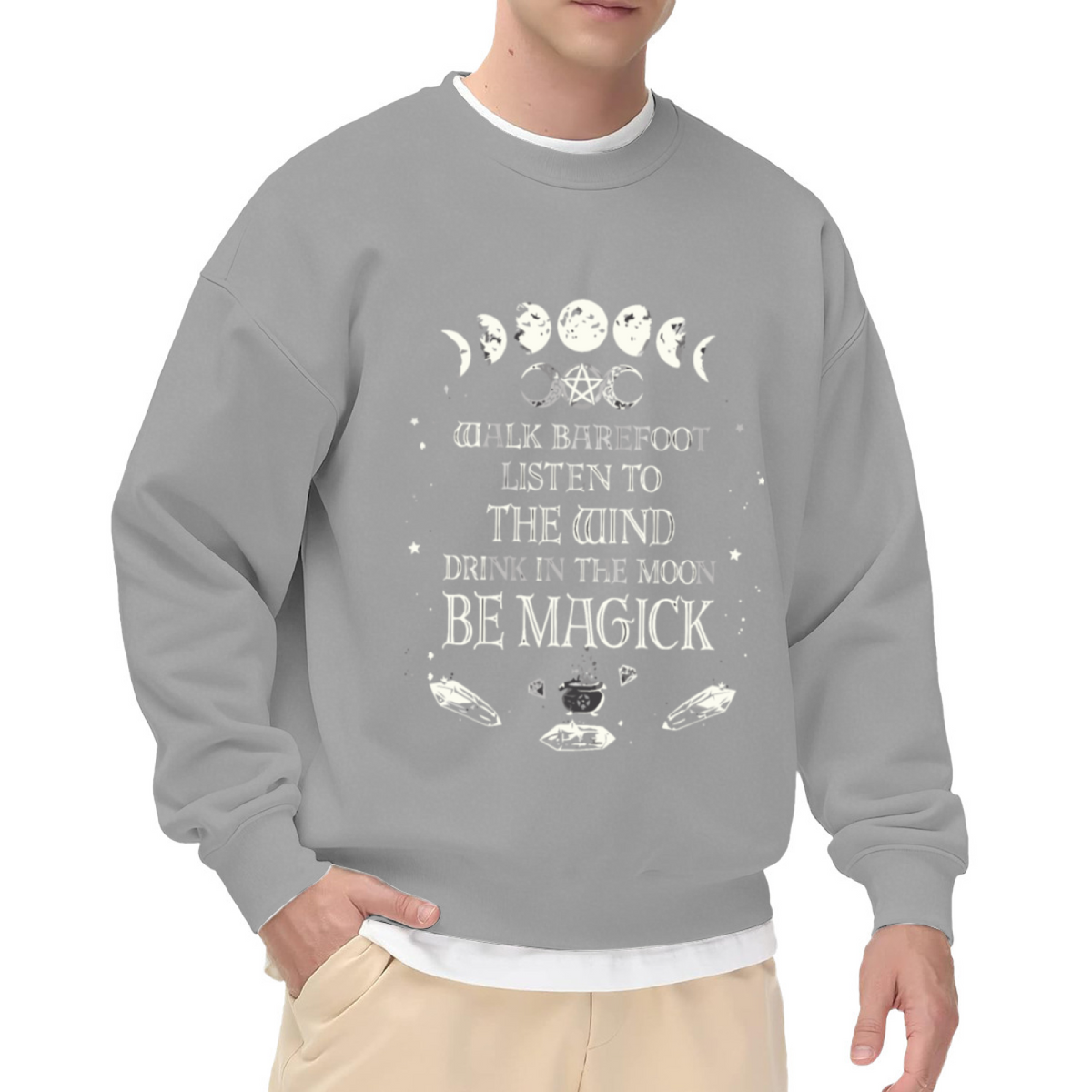 Witchy Moon Phase Be Magick Crewneck Sweatshirt