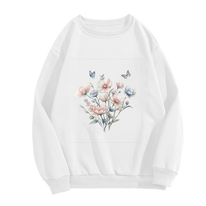 Soft Watercolor Pastel Floral Bouquet Crewneck Sweatshirt