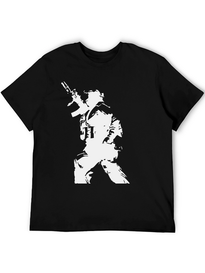 Tactical Soldier Graphic Tee - Black