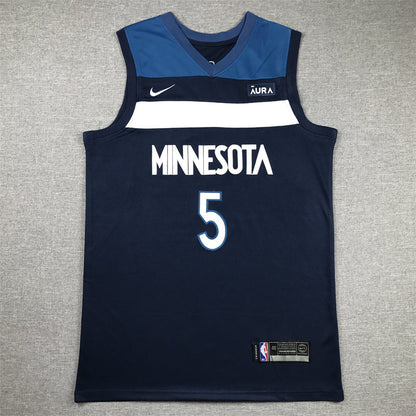 Men's Minnesota Timberwolves Anthony Edwards #5 Navy Swingman Jerseys - Icon Edition