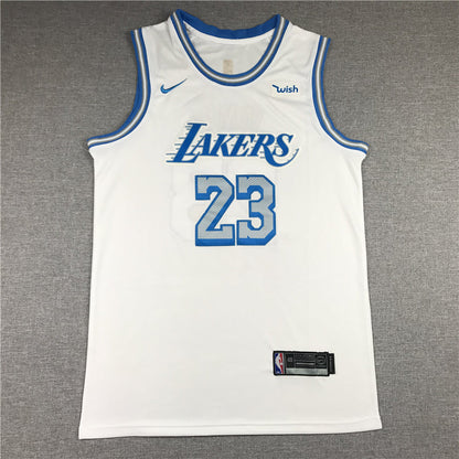 Men's Los Angeles Lakers LeBron James 2020/21 White Swingman Jerseys City Edition