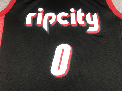 Men's Portland Trail Blazers Damian Lillard Black Swingman Jerseys - City Edition