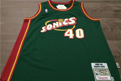 SuperSonics 40# Sean Kemp Green 95-96 Classic Retro Premium Mesh Fan Edition Jersey