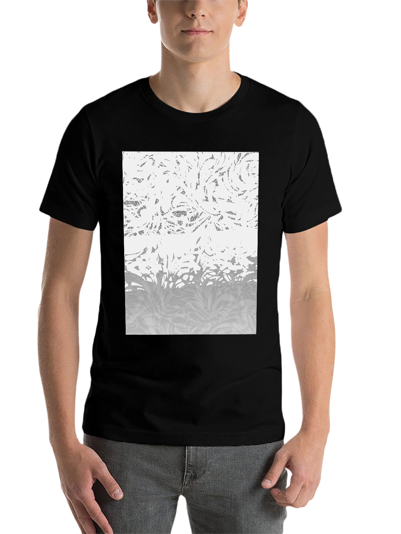 Abstract Pattern Black T-Shirt