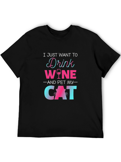 Drink Wine Pet Cat T-Shirt