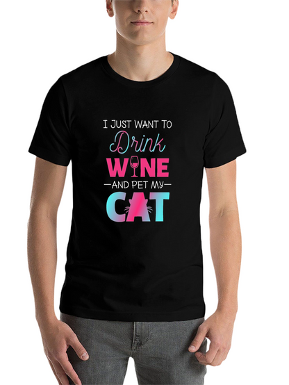Drink Wine Pet Cat T-Shirt