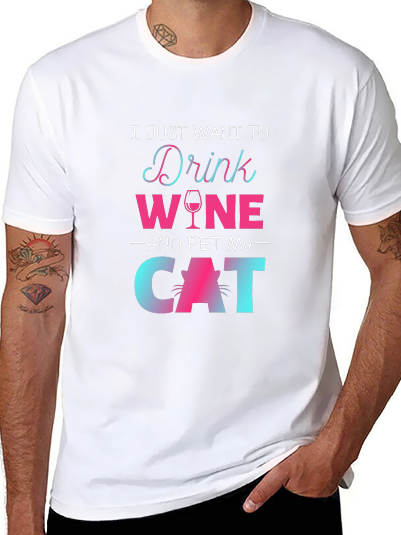 Drink Wine Pet Cat T-Shirt