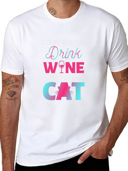 Drink Wine Pet Cat T-Shirt