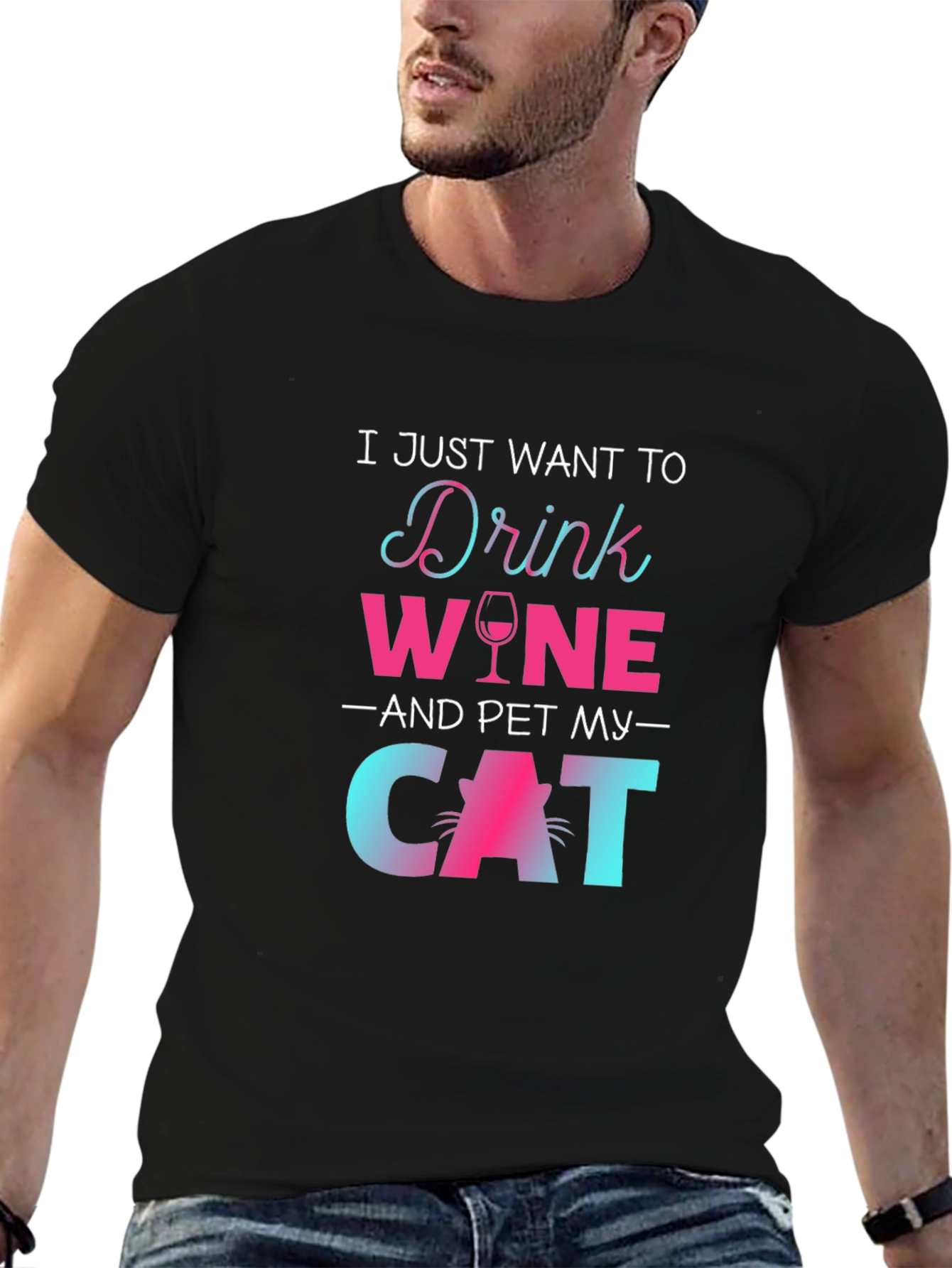 Drink Wine Pet Cat T-Shirt